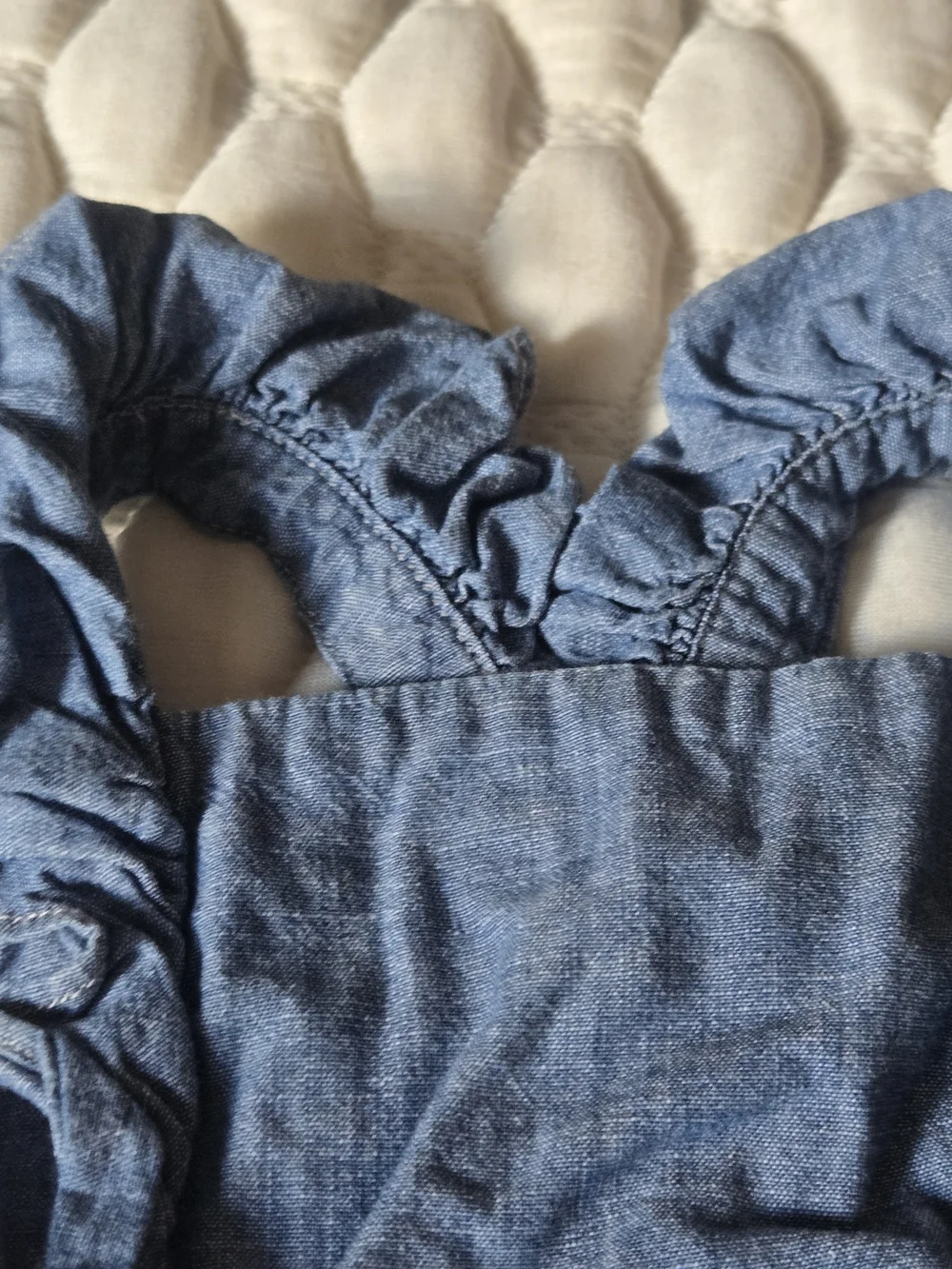 Ralph Lauren Baby Girl Denim One Piece Criss Cross Back No Size 3mth? Romper